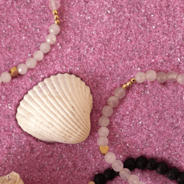 Bransoletka z kamieni naturalnych Pink Quartz - obrazek 4
