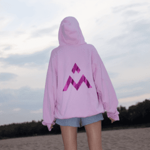 Bawełniana bluza z kapturem Pink Flow Hoodie UNISEX OVERSIZE