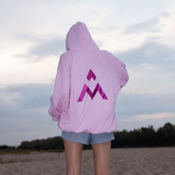 Bawełniana bluza z kapturem Pink Flow Hoodie UNISEX OVERSIZE - obrazek 2