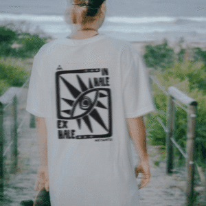 Bawełniany T-shirt INHALE EXHALE UNISEX White