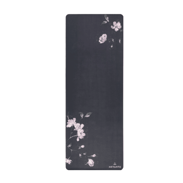 Mata do jogi z mikrofibry Magical Blossom granatowa - obrazek 3