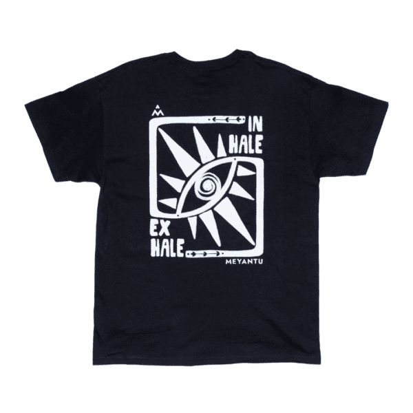 Bawełniany T-shirt INHALE EXHALE UNISEX Black - obrazek 5