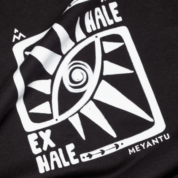 Bawełniany T-shirt INHALE EXHALE UNISEX Black - obrazek 3