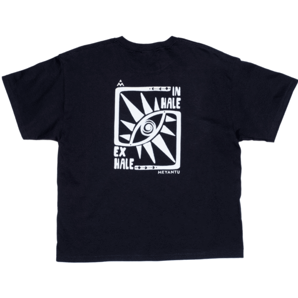 Bawełniany damski T-shirt INHALE EXHALE Black - obrazek 3
