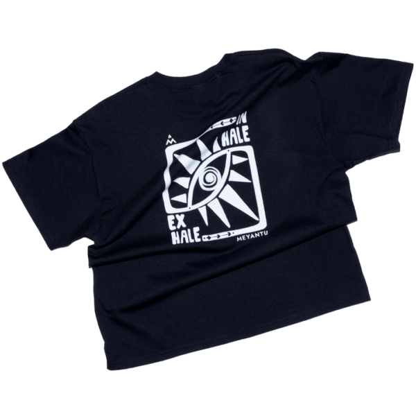 Bawełniany damski T-shirt INHALE EXHALE Black - obrazek 4