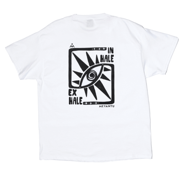 Bawełniany damski T-shirt INHALE EXHALE White - obrazek 4