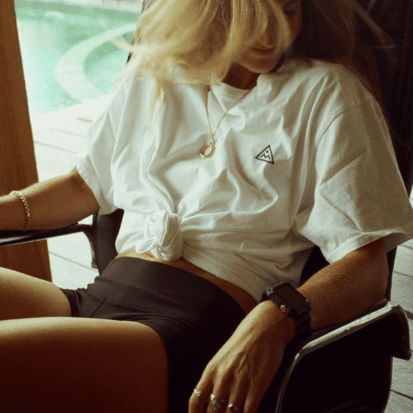 Bawełniany damski T-shirt INHALE EXHALE White